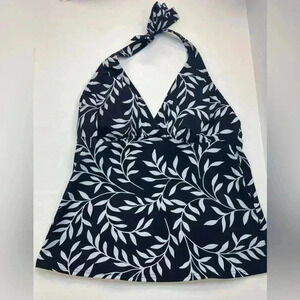 Lands' End Black  Swim halter top/ Tankini Size 4 Summer/Pool/Beach